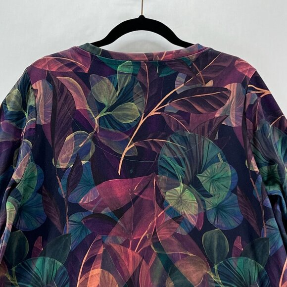 Soft Surroundings  2EE74 Alila 3/4 Sleeves Tunic L Wide Hem Botanical Multicolor - Picture 8 of 13